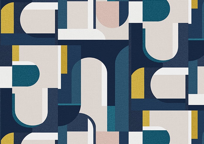 Archways, Navy - Twist&Fit Roman Blind - Image 8